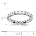 True Origin 14K White Gold 3 carat Lab Grown Diamond VS+ F+ Size 6 Complete Eternity Band - Image 8