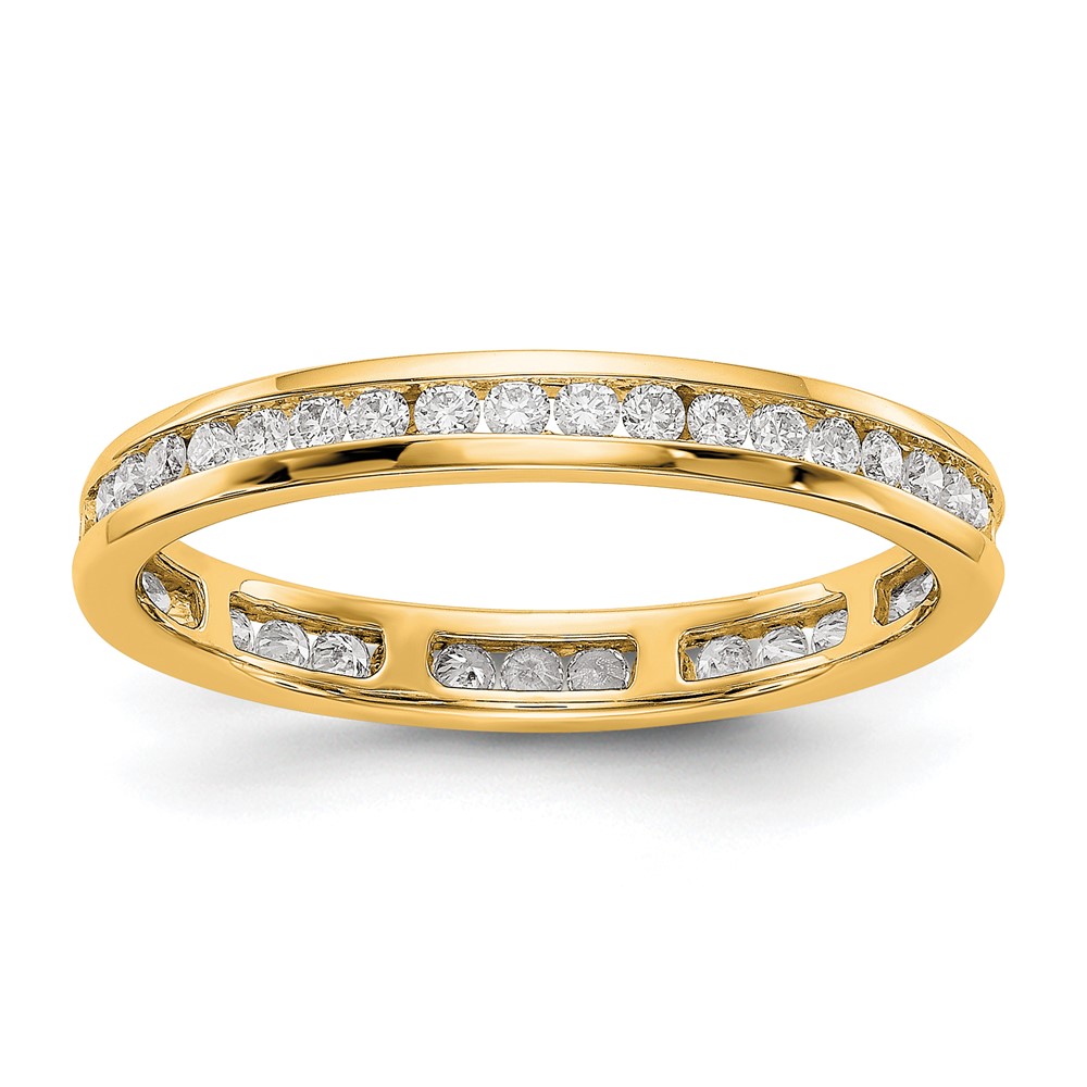 ET0009-050-7Y4-7.jpg 14k 1/2 carat Lab Grown Diamond VS/SI+ G+ Complete Channel Set Size 9 Eternity Band - Image 1