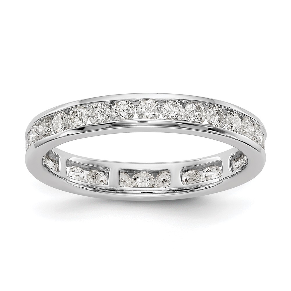 ET0009-100-7W4-4.jpg 14k White Gold 1 carat Lab Grown Diamond VS/SI+ G+ Complete Channel Set Size 7 Eternity Band - Image 1