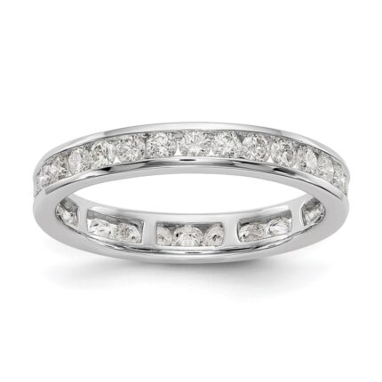 14k White Gold 1 carat Lab Grown Diamond VS/SI+ G+ Complete Channel Set Size 9 Eternity Band