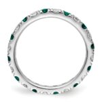 14k White Gold 3/4 carat Lab Grown Diamond VS/SI+ G+ and Lab Created Alexandrite Size 4.5 Eternity Band - Image 2