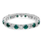 14k White Gold 3/4 carat Lab Grown Diamond VS/SI+ G+ and Lab Created Alexandrite Size 7.5 Eternity Band - Image 4
