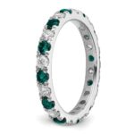 14k White Gold 3/4 carat Lab Grown Diamond VS/SI+ G+ and Lab Created Alexandrite Size 4.5 Eternity Band - Image 5