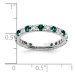 14k White Gold 3/4 carat Lab Grown Diamond VS/SI+ G+ and Lab Created Alexandrite Size 7.5 Eternity Band - Image 6