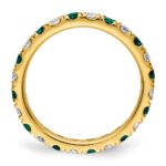 14k 3/4 carat Lab Grown Diamond VS/SI+ G+ and Lab Created Alexandrite Size 6.5 Eternity Band - Image 2