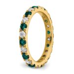 14k 3/4 carat Lab Grown Diamond VS/SI+ G+ and Lab Created Alexandrite Size 5.5 Eternity Band - Image 5