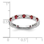14k White Gold 7/8 carat Lab Grown Diamond VS/SI+ G+ and Lab Created Ruby Size 8 Eternity Band - Image 6