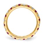 14k 3/4 carat Lab Grown Diamond VS/SI+ G+ and Lab Created Ruby Size 7 Eternity Band - Image 2
