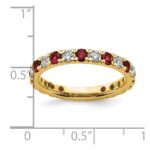 14k 3/8 carat Lab Grown Diamond VS/SI+ G+ and Lab Created Ruby Size 5 Eternity Band - Image 6