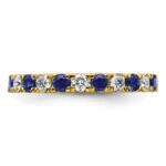 14k 3/4 carat Lab Grown Diamond VS/SI+ G+ and Lab Created Blue Sapphire Size 7.5 Eternity Band - Image 3