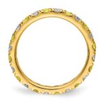 14k 7/8 carat Lab Grown Diamond VS/SI+ G+ and Lab Created Yellow Sapphire Size 8 Eternity Band - Image 2