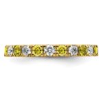 14k 7/8 carat Lab Grown Diamond VS/SI+ G+ and Lab Created Yellow Sapphire Size 8.5 Eternity Band - Image 3