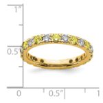 14k 3/4 carat Lab Grown Diamond VS/SI+ G+ and Lab Created Yellow Sapphire Size 7.5 Eternity Band - Image 6