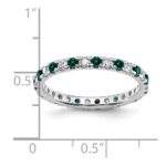 14k White Gold 3/8 carat Lab Grown Diamond VS/SI+ G+ and Lab Created Alexandrite Size 4.5 Eternity Band - Image 5