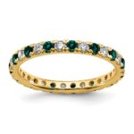 14k 3/8 carat Lab Grown Diamond VS/SI+ G+ and Lab Created Alexandrite Size 4.5 Eternity Band
