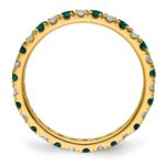 14k 3/8 carat Lab Grown Diamond VS/SI+ G+ and Lab Created Alexandrite Size 4.5 Eternity Band - Image 2