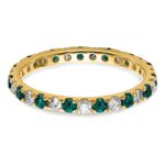 14k 1/2 carat Lab Grown Diamond VS/SI+ G+ and Lab Created Alexandrite Size 8.5 Eternity Band - Image 3