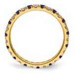 14k 3/8 carat Lab Grown Diamond VS/SI+ G+ and Lab Created Blue Sapphire Size 4 Eternity Band - Image 2