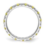 14k White Gold 1/2 carat Lab Grown Diamond VS/SI+ G+ and Lab Created Yellow Sapphire Size 6 Eternity Band - Image 2
