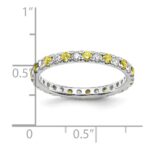 14k White Gold 3/8 carat Lab Grown Diamond VS/SI+ G+ and Lab Created Yellow Sapphire Size 4.5 Eternity Band - Image 5