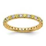 14k 3/8 carat Lab Grown Diamond VS/SI+ G+ and Lab Created Yellow Sapphire Size 4 Eternity Band