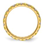 14k 1/2 carat Lab Grown Diamond VS/SI+ G+ and Lab Created Yellow Sapphire Size 5.5 Eternity Band - Image 2