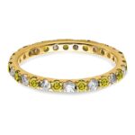 14k 1/2 carat Lab Grown Diamond VS/SI+ G+ and Lab Created Yellow Sapphire Size 7 Eternity Band - Image 3