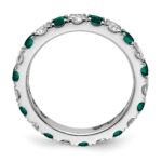 14k White Gold 1 1/5 carat Lab Grown Diamond VS/SI+ G+ and Lab Created Alexandrite Size 7 Eternity Band - Image 2