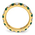 14k 1 1/5 carat Lab Grown Diamond VS/SI+ G+ and Lab Created Alexandrite Size 8.5 Eternity Band - Image 2