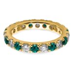 14k 1 carat Lab Grown Diamond VS/SI+ G+ and Lab Created Alexandrite Size 5.5 Eternity Band - Image 4