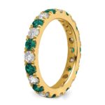 14k 1 1/5 carat Lab Grown Diamond VS/SI+ G+ and Lab Created Alexandrite Size 7.5 Eternity Band - Image 5