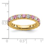14k 1 1/5 carat Lab Grown Diamond VS/SI+ G+ and Lab Created Pink Sapphire Size 7 Eternity Band - Image 6