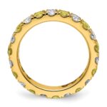 14k 1 carat Lab Grown Diamond VS/SI+ G+ and Lab Created Yellow Sapphire Size 4 Eternity Band - Image 2