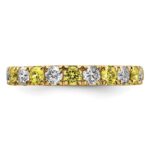 14k 1 1/5 carat Lab Grown Diamond VS/SI+ G+ and Lab Created Yellow Sapphire Size 7 Eternity Band - Image 3