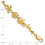 14k Polished Seashore Theme 7.25 inch Bracelet - Image 3