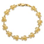 14k Swimming Sea Turtle 7.25 inch Bracelet - Image 4