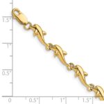 14k Polished Dolphin 7 inch Bracelet - Image 3