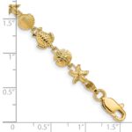 14k Polished and Textured Sea Life 7 inch Bracelet - Image 3