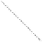 14k White Gold Polished Fancy Twisted Link 7.25 inch Bracelet - Image 2