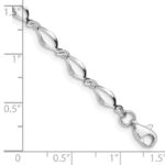 14k White Gold Polished Fancy Twisted Link 7.25 inch Bracelet - Image 4