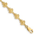 14K Polished and Textured Turtle 7 inch Bracelet