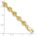 14k Polished and Textured Sand Dollar 7.25 inch Bracelet - Image 3