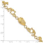 14k Polished and Textured Noahs Ark 7 inch Bracelet - Image 3