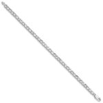 14K White Gold Polished 4mm Diamond-Cut Squares 7.25 inch Bracelet - Image 2