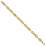 14K Polished 7mm Diamond-Cut Filigree Ovals 7 inch Bracelet - Image 2