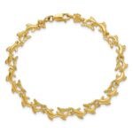 14k Polished Dolphins 7.25 inch Bracelet - Image 4