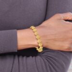 14k Polished Scallop Shell 7.25 inch Bracelet - Image 5
