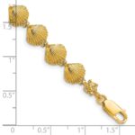 14k Scallop Shell 7 inch Bracelet - Image 3