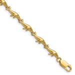 14k Polished Whale 7.5 inch Bracelet