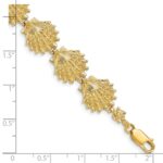14k Polished Lions Paw Shell 7 inch Bracelet - Image 3